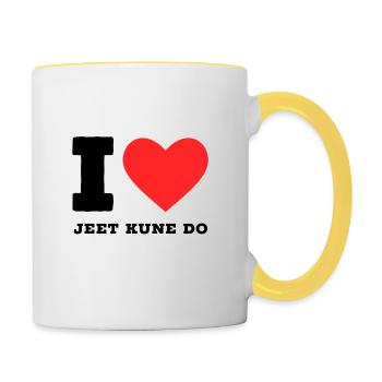 J’adore le jeet kune do - Mug contrasté - blanc/jaune - Droite