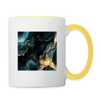 Marble Natural Stone Texture - Contrasting Mug - white/yellow - Right