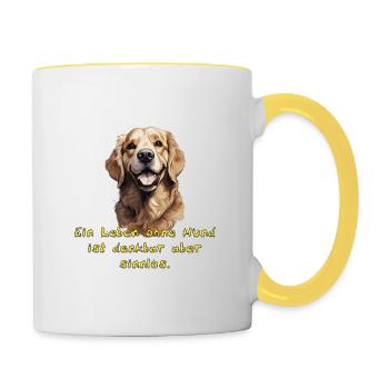 Golden Retriever - Tasse zweifarbig - Weiß/Gelb - Rechts