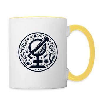 Microscope rétro vénéréologue - Mug contrasté - blanc/jaune - Droite