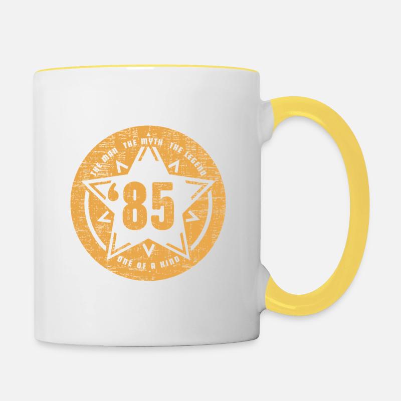 '85 - 1985 - Mug contrasté - blanc/jaune