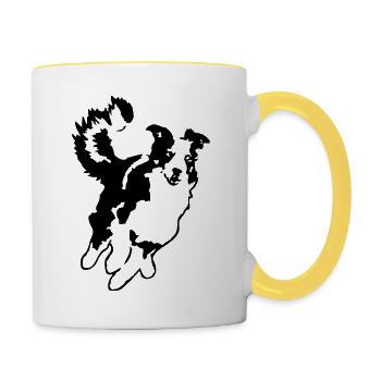 bordercollie - Contrasting Mug - white/yellow - Right