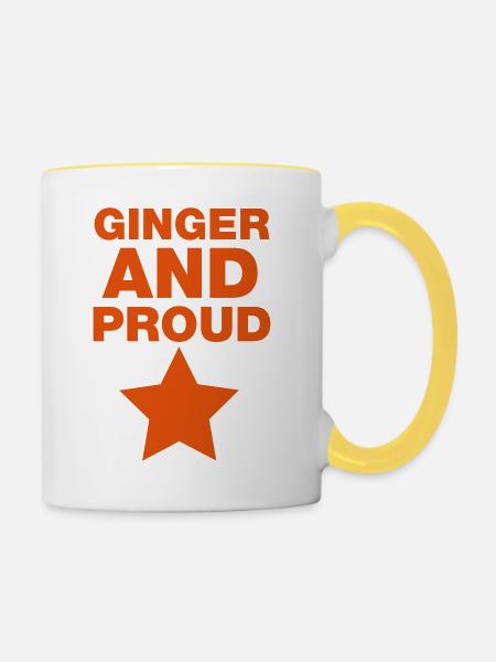 Ginger And Proud Stern - Tasse zweifarbig - Weiß/Gelb