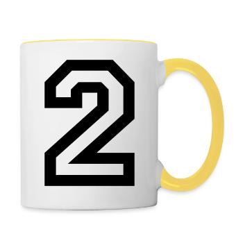 2 Collegestyle - Tasse zweifarbig - Weiß/Gelb - Rechts