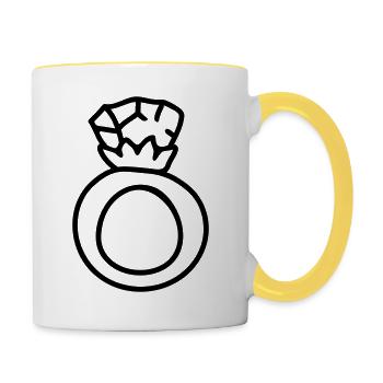 Ring - anneau de mariage - Line - Mug contrasté - blanc/jaune - Droite