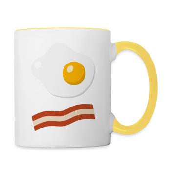 Minimal Bacon & Egg - Tasse zweifarbig - Weiß/Gelb - Rechts