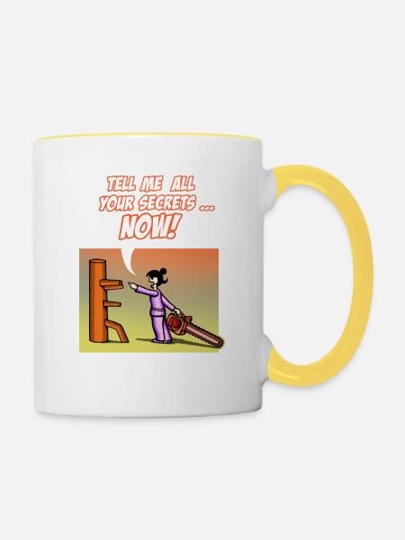 chainsaw 2016 multicol - Tasse zweifarbig - Weiß/Gelb