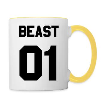 Beast 01 - Tasse zweifarbig - Weiß/Gelb - Rechts