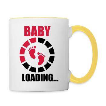 Baby loading - Tasse zweifarbig - Weiß/Gelb - Rechts