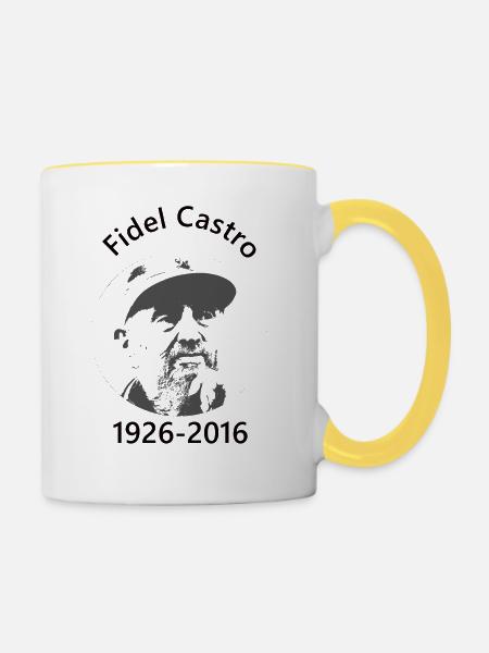 fidelcastro2 - Tasse zweifarbig - Weiß/Gelb