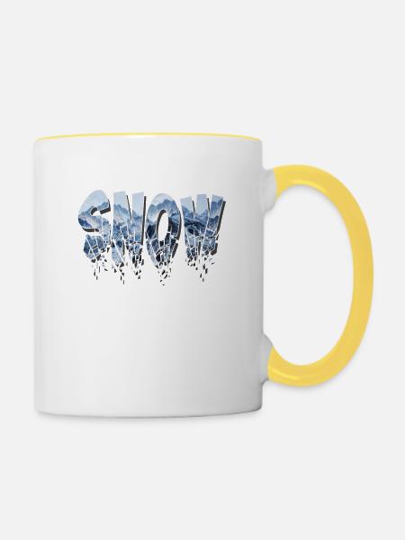 Schnee - Tasse zweifarbig - Weiß/Gelb