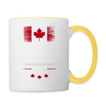 Canada Kanada Amerika maple leaf Flagge Fahne Bär - Tasse zweifarbig - Weiß/Gelb - Rechts