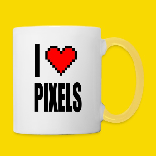 I Love Pixels - Kubek dwukolorowy