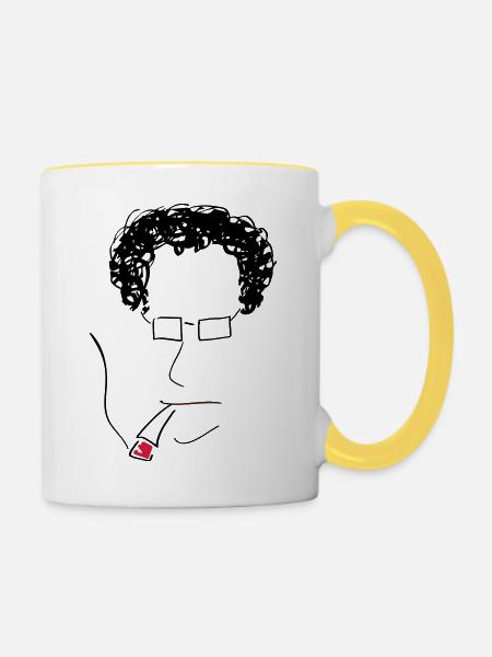 SMOKE BRAIN HPSTR - Tasse zweifarbig - Weiß/Gelb