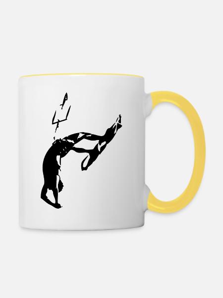 Kiter - Dead Man - Tasse zweifarbig - Weiß/Gelb