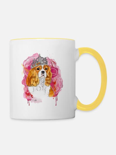 Cavalier KC Spaniel Bella - Tasse zweifarbig - Weiß/Gelb