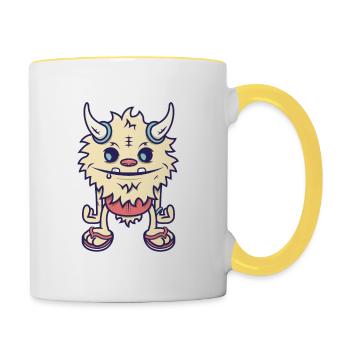 Desert Island Monster - Contrasting Mug - white/yellow - Right