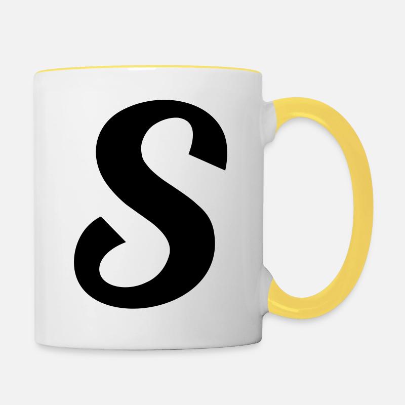 S - Mug contrasté - blanc/jaune
