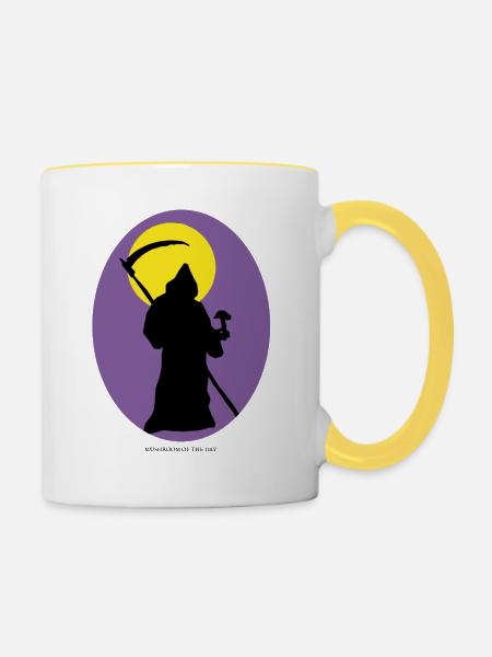Sensenmann - Tasse zweifarbig - Weiß/Gelb