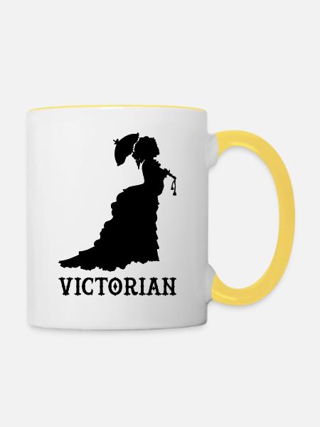 viktorianisch blak - Tasse zweifarbig - Weiß/Gelb