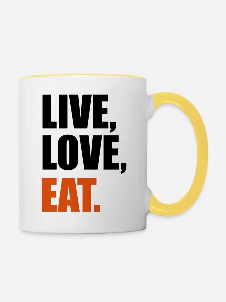 eat - Tasse zweifarbig - Weiß/Gelb