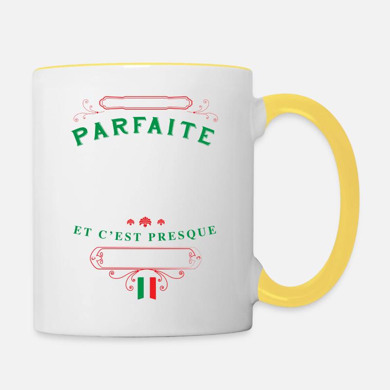 Italienne Parfaite - Mug contrasté - blanc/jaune