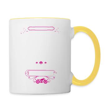 Motarde Parfaite - Mug contrasté - blanc/jaune - Droite
