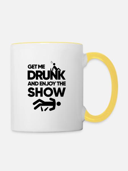 get me drunk - Tasse zweifarbig - Weiß/Gelb
