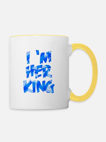 I'M HER KING - Tasse zweifarbig - Weiß/Gelb