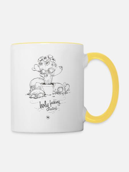 bastard - Tasse zweifarbig - Weiß/Gelb