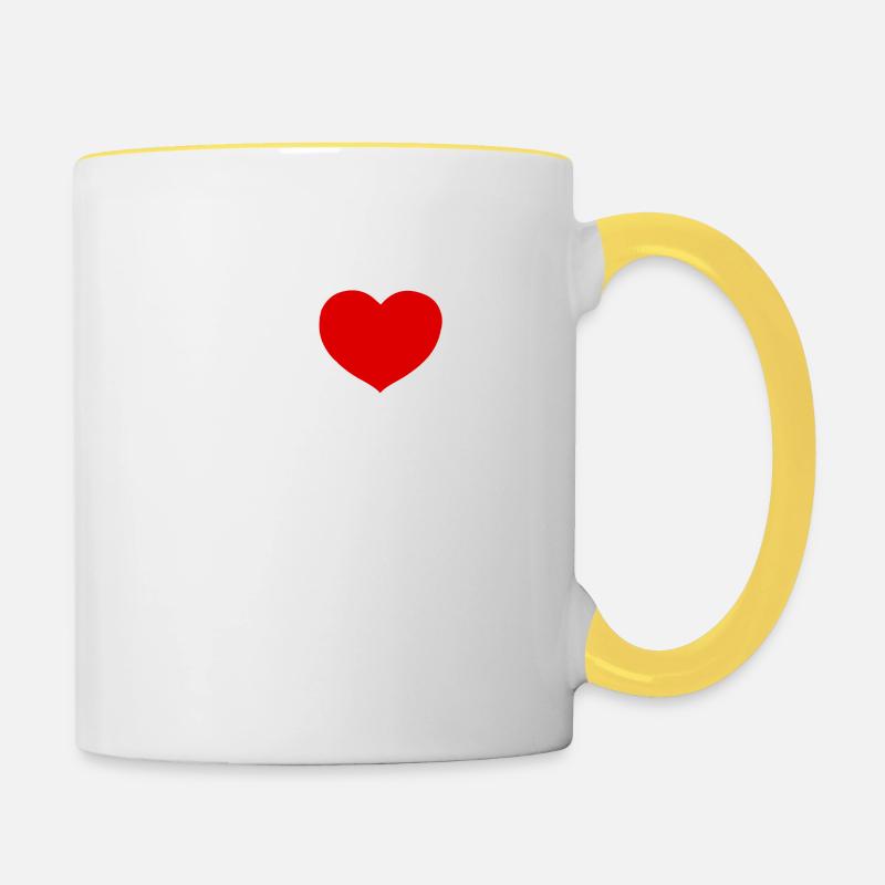 I love Yaoi (white) - Contrasting Mug - white/yellow
