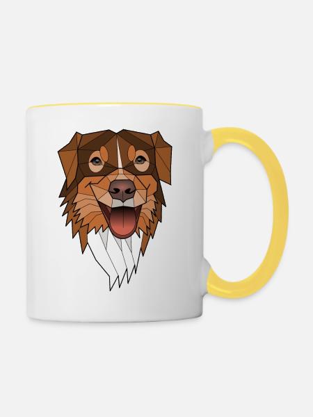 Australischer Schäferhund - Laska - Tasse zweifarbig - Weiß/Gelb