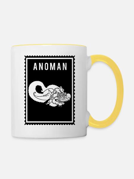 Anoman - Wayang - Tasse zweifarbig - Weiß/Gelb