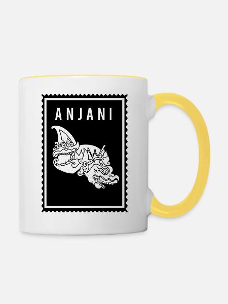 Anjani - Wayang - Tasse zweifarbig - Weiß/Gelb