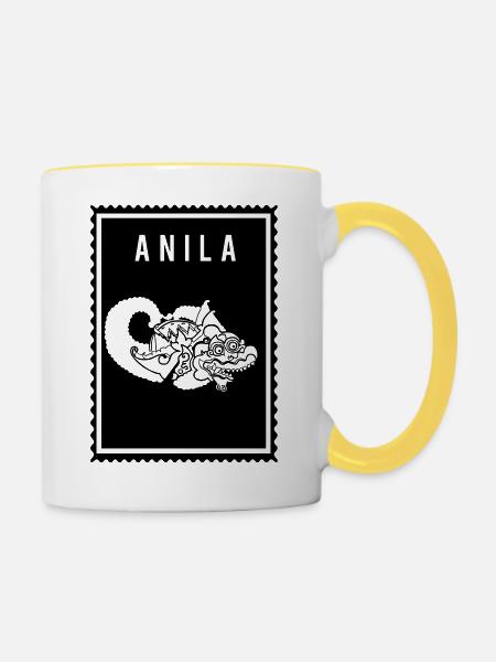 Anila - Wayang - Tasse zweifarbig - Weiß/Gelb