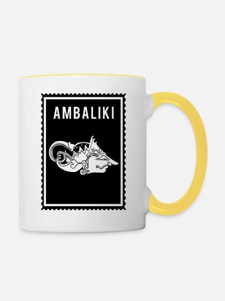 Ambaliki - Wayang - Tasse zweifarbig - Weiß/Gelb