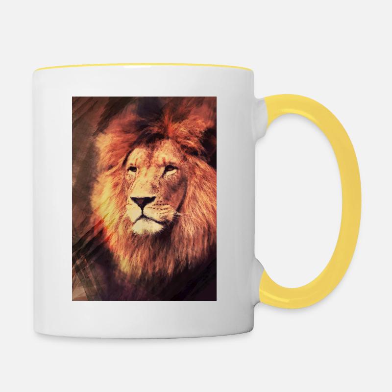 Lion - Contrasting Mug - white/yellow
