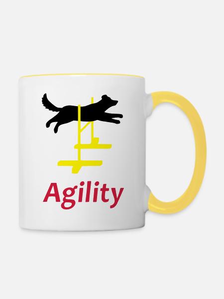 Agility Hürde Vektor - Tasse zweifarbig - Weiß/Gelb