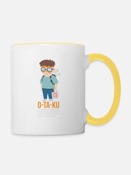 Anime Otaku Boy - Tasse zweifarbig - Weiß/Gelb