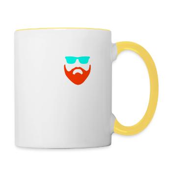 Beard beard beard - Contrasting Mug - white/yellow - Right