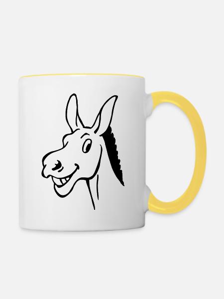 Grautier - Tasse zweifarbig - Weiß/Gelb