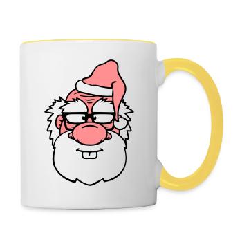 noël santa claus nicholas santa c - Mug contrasté - blanc/jaune - Droite