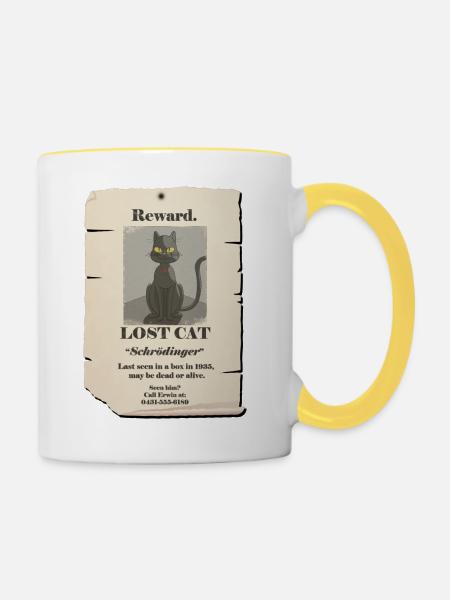 catfinal - Tasse zweifarbig - Weiß/Gelb
