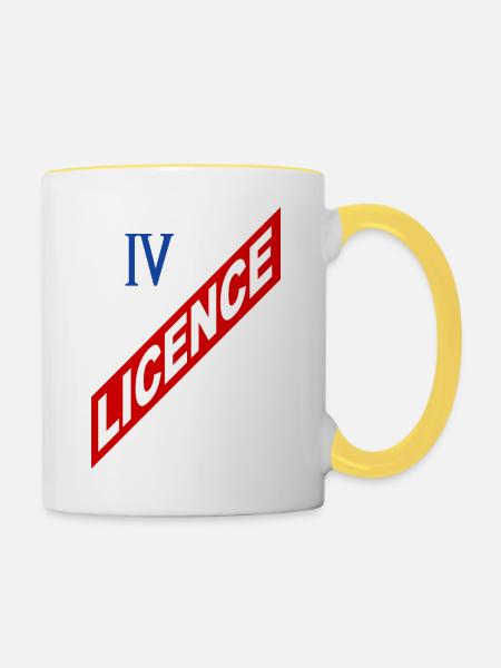 Lizenz 4 - Tasse zweifarbig - Weiß/Gelb