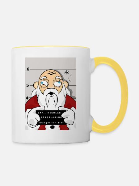 der Gefangene von Santa - Tasse zweifarbig - Weiß/Gelb