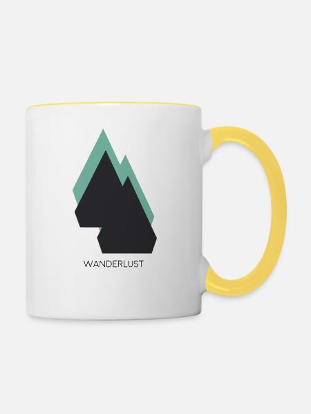 wanderlust - Tasse zweifarbig - Weiß/Gelb