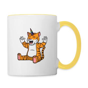 Tiger Unicorn - Contrasting Mug - white/yellow - Right