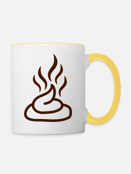 Shit - Tasse zweifarbig - Weiß/Gelb