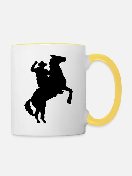 Cowboy - Tasse zweifarbig - Weiß/Gelb