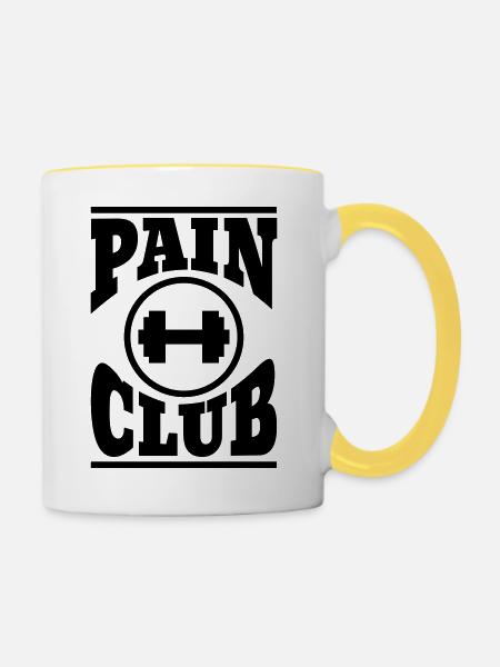 Fitnessstudio - Tasse zweifarbig - Weiß/Gelb